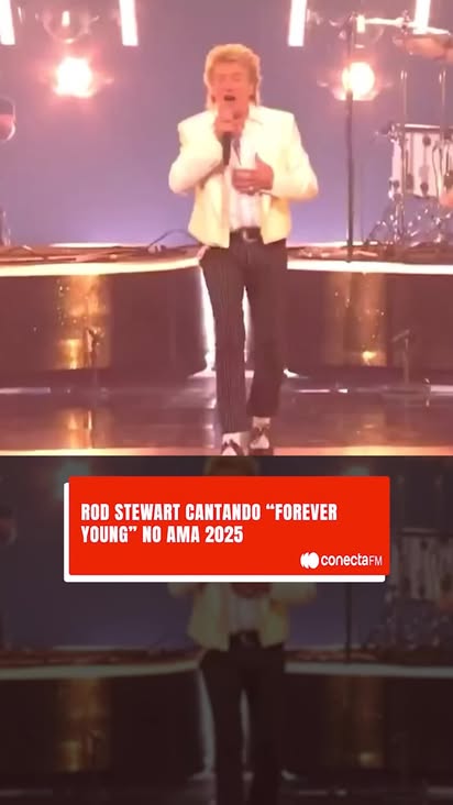 Rod Stewart subiu ao do AMA 2025 aos 80 anos e mostrou mais uma vez o seu talento. 

Além de emocionar todo mundo cantando "Forever Young", ele foi homenageado com o prêmio de Lenda da música. 

#RosStewart #ConectaFM