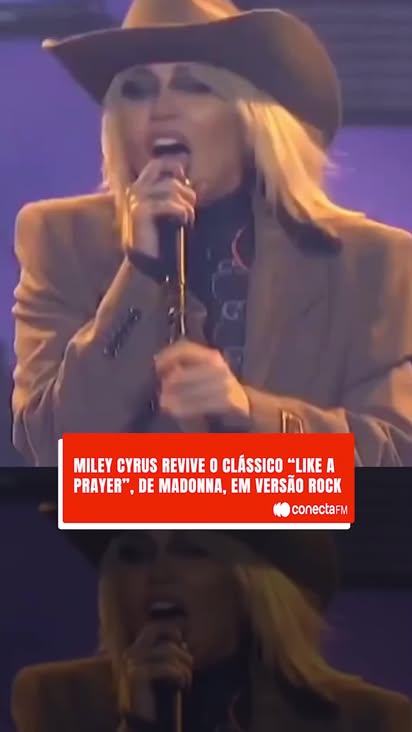 De Pop Ousado a Hino Rock! 🎤🔥

Miley Cyrus pegou o clássico atemporal "Like a Prayer" da Madonna e deu a ele uma dose cavalar de Rock and Roll! 🤘

Essa releitura é a prova de que a boa música transcende gerações.

A performance foi tão icônica que a versão se tornou faixa oficial do álbum "ATTENTION: MILEY LIVE" (2022).

Quem mais ama essa versão?

📹: Reprodução

#conectafm #mileycyrus #pop #rock #madonna