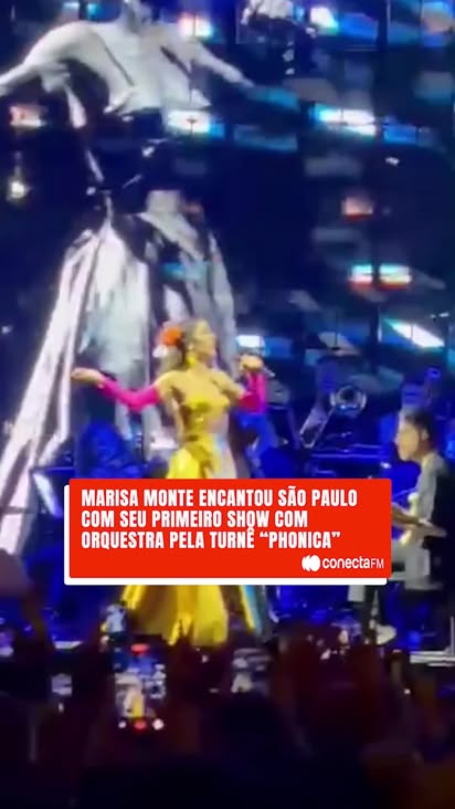 Ameaça de tempestade? Que nada! Marisa Monte transformou o Ibirapuera em um espetáculo de pura emoção e arte com a turnê “Phonica – Marisa Monte & Orquestra Ao Vivo”. 👑

Marisa, deslumbrante, subiu ao palco com 55 instrumentistas para celebrar seus 40 anos de carreira em grande estilo.

De “Vilarejo” ao hino “A Lenda das Sereias”, a energia da Orquestra elevou os clássicos para outro patamar! ✨

Um show pop, inspirador e transcendental que provou: a música de Marisa Monte é um abrigo contra qualquer temporal. ❤️

Qual música você mais ama da Marisa Monte?

📹: @danielafilomeno

#conectafm #marisamonte #turnê #phonica