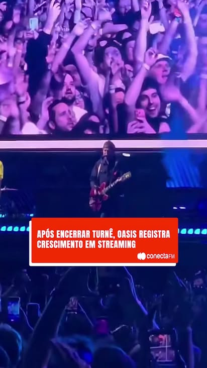 👑 THEY ARE BACK! O ANO DO OASIS!

16 anos depois, os irmãos Gallagher fecharam a turnê "Live '25" no Brasil com shows inesquecíveis! 🇧🇷

O impacto?
O aumento de 120% nas reproduções do Oasis na Deezer! 📈

A nostalgia bateu forte e as mais tocadas foram: "Wonderwall", "Don't Look Back in Anger", "Stop Crying Your Heart Out", "Stand by Me" e "Supersonic". 🎶 

📹: Reprodução

#conectafm #oasis #live25