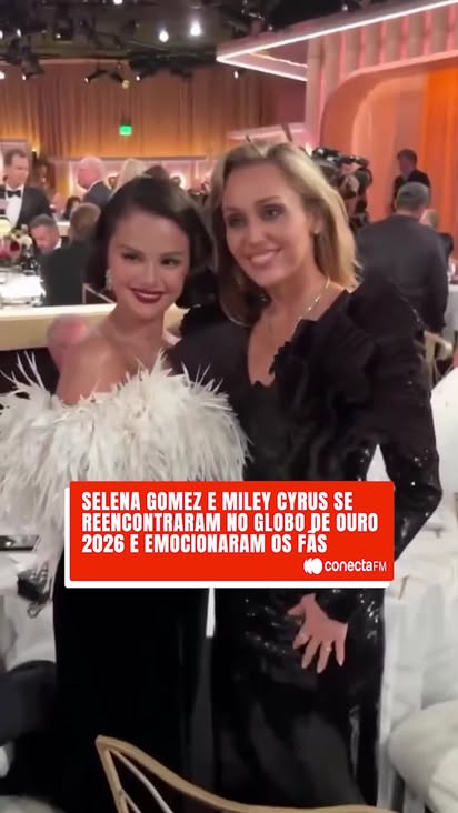 Selena Gomez e Miley Cyrus se reencontraram no Globo de Ouro 2026 e emocionaram os fãs! 🥹✨

De estrelas do Disney Channel a potências do entretenimento mundial, o crescimento delas é inspirador. O abraço que o mundo inteiro estava esperando aconteceu na noite de ontem! 💖

Cresceram juntas, brilharam separadas e agora celebram o sucesso lado a lado.

Quem mais aí chorou com esse momento? 🙋‍♀️📺

📹: Reprodução

#conectafm #selenagomez #mileycyrus